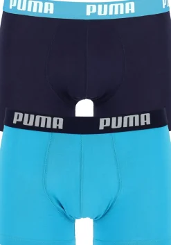 Puma Basic Boxer heren (2-pack), aqua en blauw
