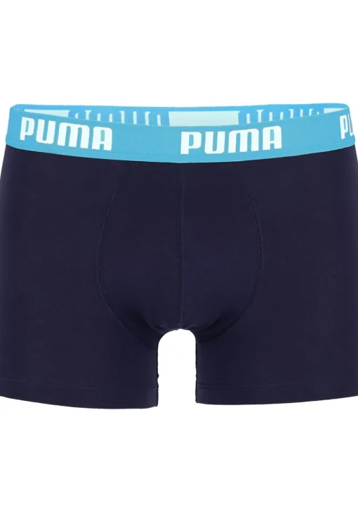 Puma Basic Boxer heren (2-pack), aqua en blauw