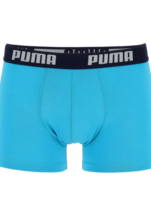 Puma Basic Boxer heren (2-pack), aqua en blauw