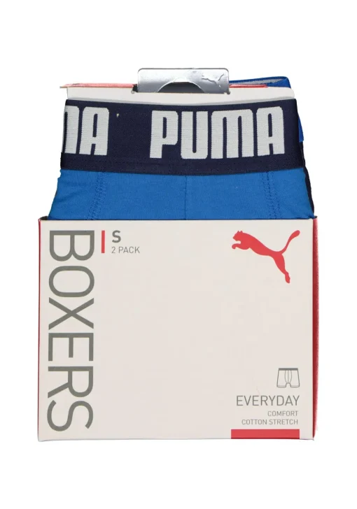 Puma Basic Boxer heren (2-pack), licht- en donkerblauw