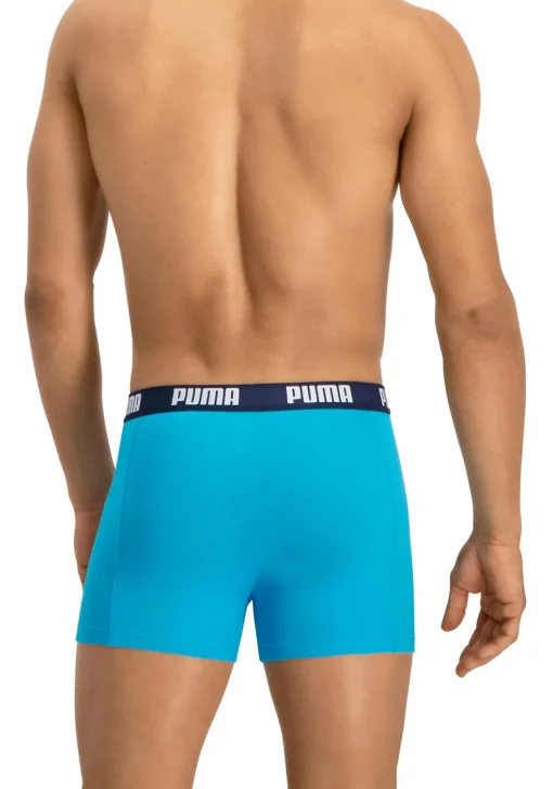 Puma Basic Boxer heren (2-pack), aqua en blauw