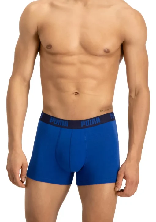 Puma Basic Boxer heren (2-pack), licht- en donkerblauw