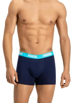 Puma Basic Boxer heren (2-pack), aqua en blauw