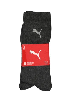 Puma Crew Sock (3-pack), antraciet grijs