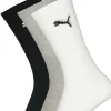 Puma sport cush crew 6-Pack, wit, grijs en zwart