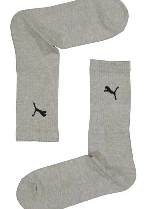 Puma sport cush crew 6-Pack, wit, grijs en zwart