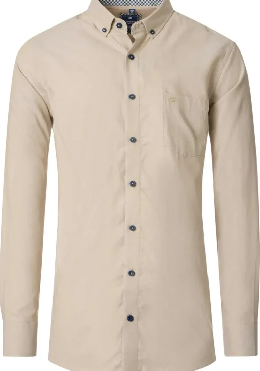 Redmond comfort fit overhemd, Oxford, beige