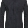 Redmond comfort fit overhemd, popeline, blauw met rood en wit dessin