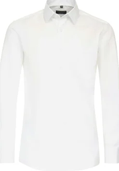 Redmond comfort fit overhemd, popeline, wit