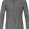 Redmond comfort fit overhemd, popeline, zwart met wit geruit
