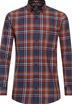 Redmond comfort fit overhemd, twill, rood geruit