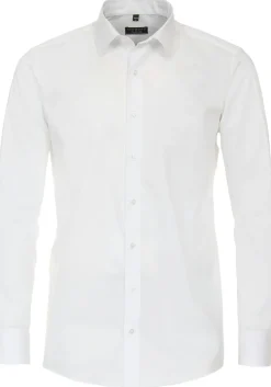 Redmond comfort fit overhemd, popeline, wit