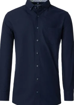 Redmond comfort fit overhemd, Oxford, donkerblauw
