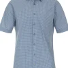 Redmond comfort fit overhemd, korte mouw, popeline, blauw dessin