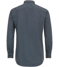 Redmond comfort fit overhemd, popeline, blauw dessin