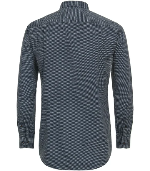 Redmond comfort fit overhemd, popeline, blauw dessin