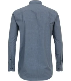Redmond comfort fit overhemd, popeline, blauw geruit