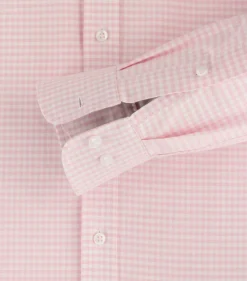 Redmond comfort fit overhemd, popeline, roze met wit geruit