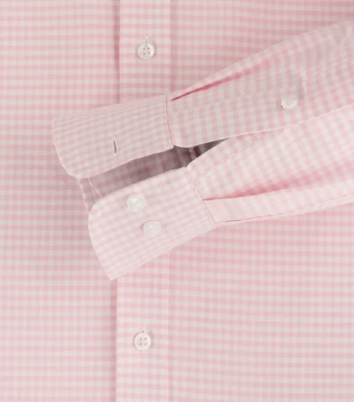 Redmond comfort fit overhemd, popeline, roze met wit geruit