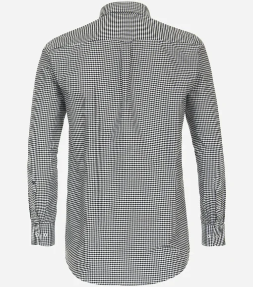 Redmond comfort fit overhemd, popeline, zwart met wit geruit