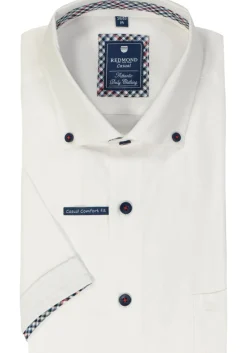 Redmond comfort fit overhemd, korte mouw, Oxford, wit