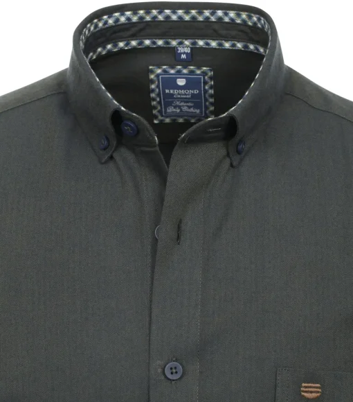Redmond comfort fit overhemd, twill, groen