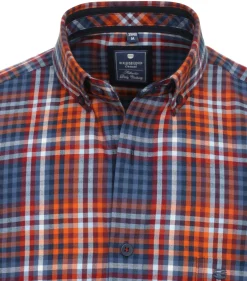 Redmond comfort fit overhemd, twill, rood geruit