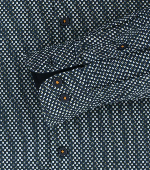 Redmond comfort fit overhemd, popeline, blauw dessin