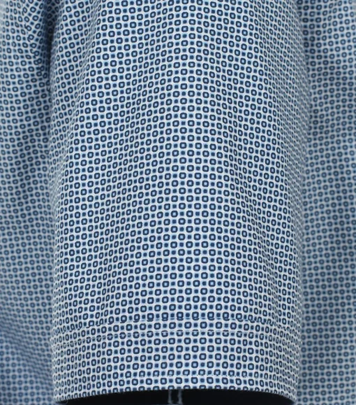 Redmond comfort fit overhemd, korte mouw, popeline, blauw dessin