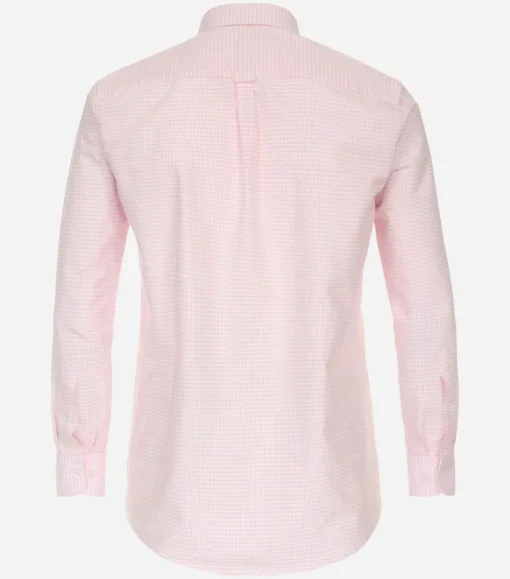 Redmond comfort fit overhemd, popeline, roze met wit geruit
