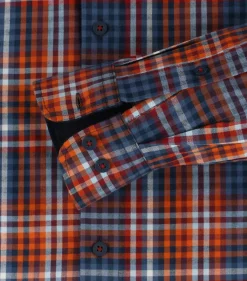 Redmond comfort fit overhemd, twill, rood geruit