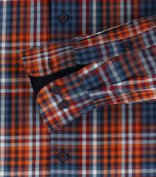 Redmond comfort fit overhemd, twill, rood geruit