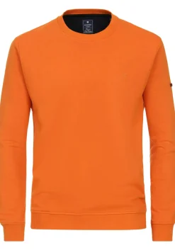 Redmond heren sweatshirt sweatstof, O-hals, oranje (middeldik)