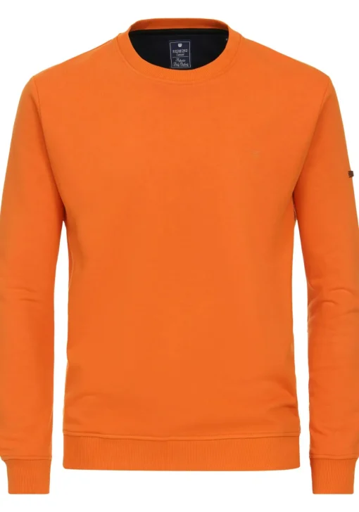 Redmond heren sweatshirt sweatstof, O-hals, oranje (middeldik)