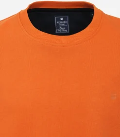 Redmond heren sweatshirt sweatstof, O-hals, oranje (middeldik)