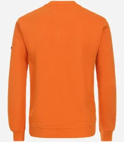 Redmond heren sweatshirt sweatstof, O-hals, oranje (middeldik)