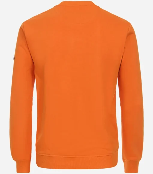 Redmond heren sweatshirt sweatstof, O-hals, oranje (middeldik)