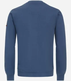 Redmond heren sweatshirt sweatstof, O-hals, blauw (middeldik)