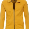 Redmond heren sweatvest katoen, opstaande kraag, geel (middeldik)