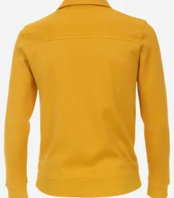 Redmond heren sweatvest katoen, opstaande kraag, geel (middeldik)