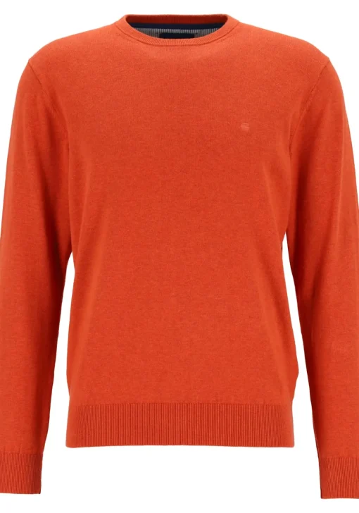 Redmond heren trui katoen, O-hals, oranje