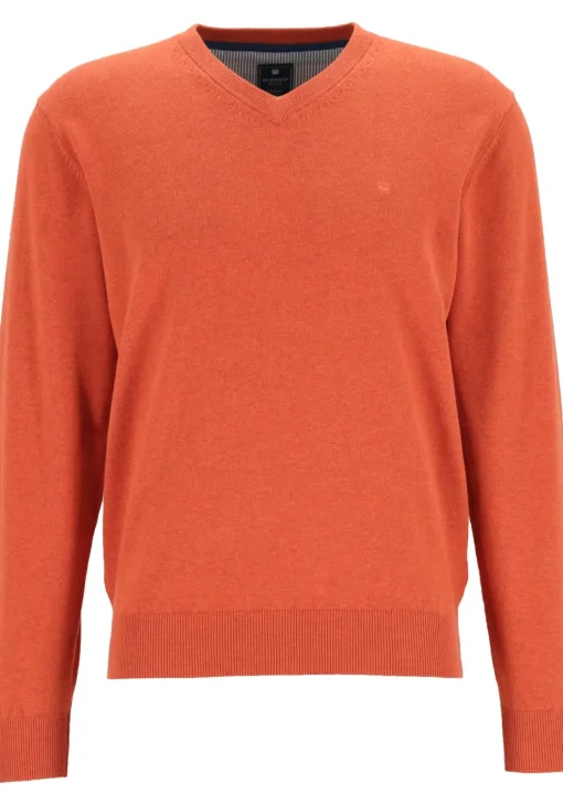 Redmond heren trui katoen, V-hals, oranje