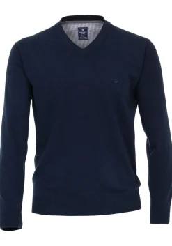 Redmond heren trui katoen, V-hals, blauw