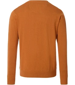 Redmond heren trui katoen, O-hals, oranje (middeldik)