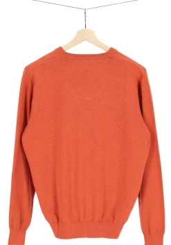 Redmond heren trui katoen, V-hals, oranje