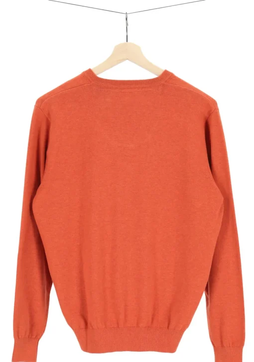 Redmond heren trui katoen, V-hals, oranje
