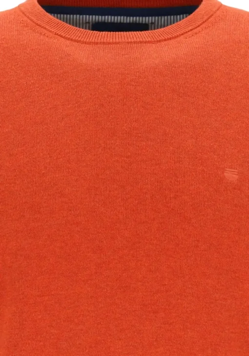 Redmond heren trui katoen, O-hals, oranje