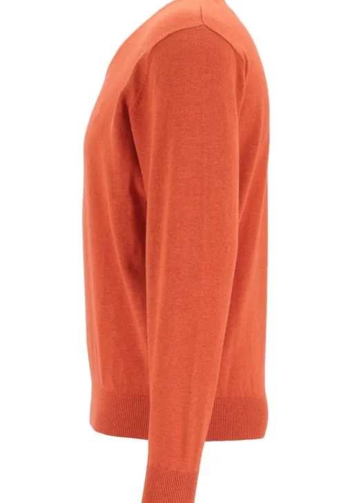 Redmond heren trui katoen, V-hals, oranje