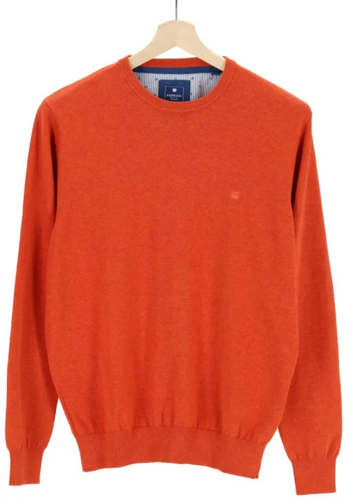 Redmond heren trui katoen, O-hals, oranje
