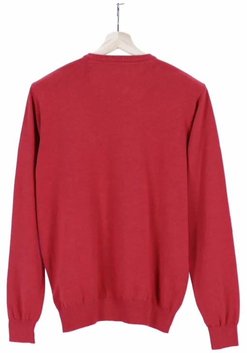 Redmond heren trui katoen, O-hals, rood